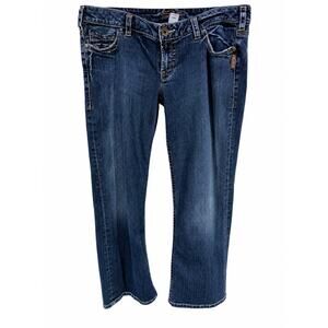 Silver Jeans Suki Bootcut Jeans Womens 36 Dark Wash Y2K Western Curvy Crop 25.5